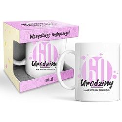 HAPPY DAY PINK KUBEK 320ml - 60 URODZINY