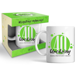 HAPPY DAY GREEN KUBEK 320ml - 40 URODZINY