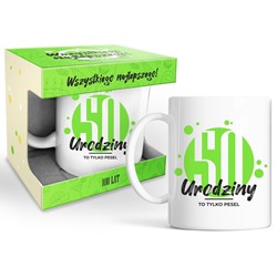 HAPPY DAY GREEN KUBEK 320ml - 50 URODZINY