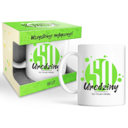 HAPPY DAY GREEN KUBEK 320ml - 50 URODZINY