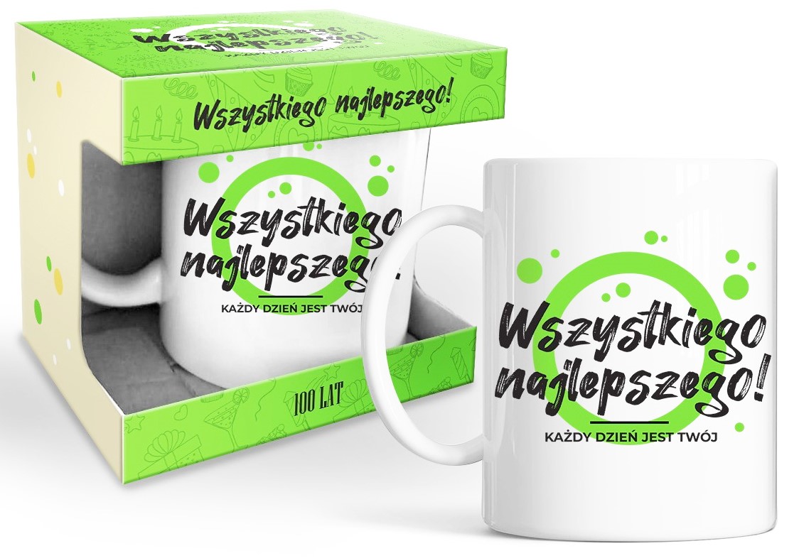 HAPPY DAY GREEN KUBEK 320ml - WSZYSTKIEGO NAJ...