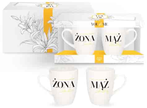 YOU AND ME ŚLUB KUBEK KPL 2EL 300ml ŻONA IDEALNA..
