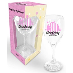 HAPPY DAY PINK KIELISZEK 220ml 30 URODZINY
