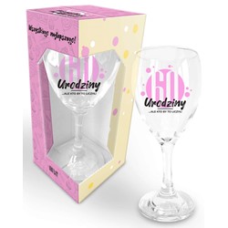 HAPPY DAY PINK KIELISZEK 220ml 60 URODZINY