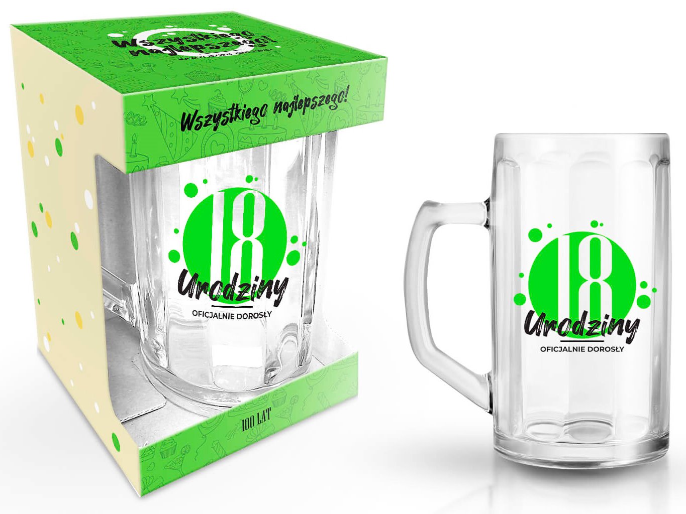 HAPPY DAY GREEN KUFEL 500ml 18 URODZINY