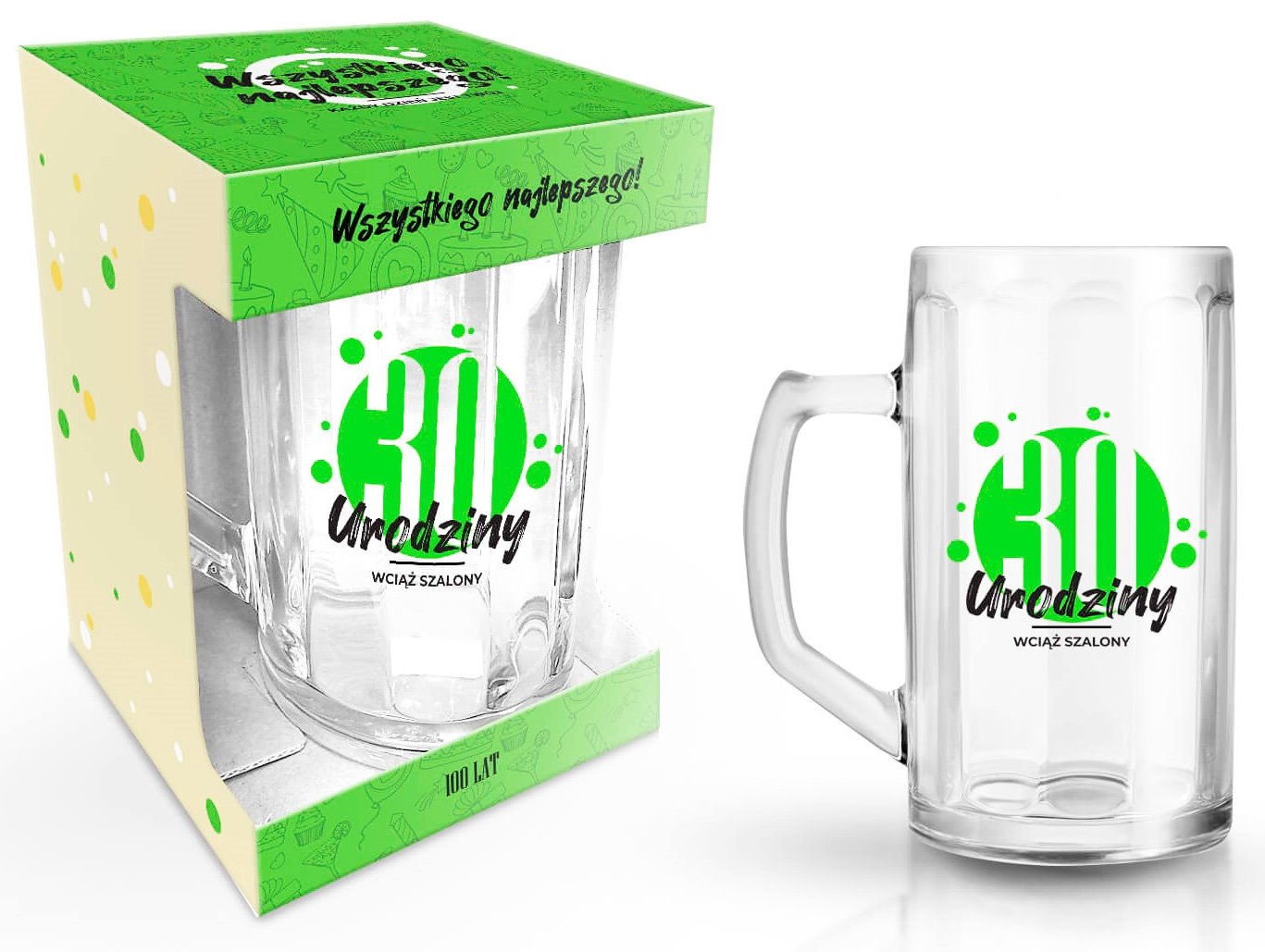 HAPPY DAY GREEN KUFEL 500ml 30 URODZINY