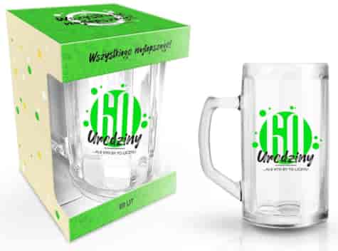 HAPPY DAY GREEN KUFEL 500ml 60 URODZINY