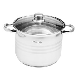 GARNEK STALOWY OKRĄGŁY 22cm 6,0L KM5402