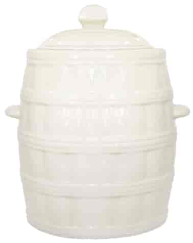 KAMIONKA BECZKA Z KOŁNIERZEM  8l KREM + POKRYWA