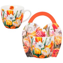 TULIPANY KUBEK 460ml + OPAKOWANIE Z RĄCZKĄ