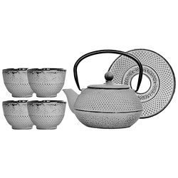 GIFT CZAJNIK ŻELIWNY Z CZARKAMI 1,5L 6EL GREY