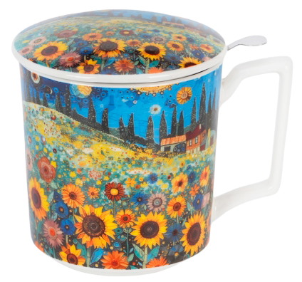 MODERN SUNFLOWER FIELD KUBEK ZAPARZACZ 450ml