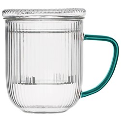 JUSTINE GREEN KUBEK ZAPARZACZ SZKLANY 0,4L