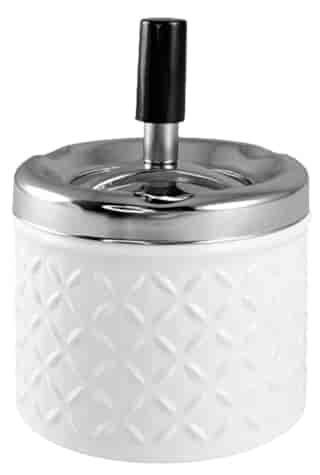 POPIELNICZKA OBROTOWA METALOWA BIAŁA JJ-28833