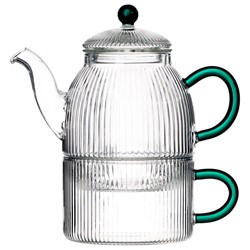 JUSTINE GREEN DZBANEK Z FILIŻANKĄ 4EL 0,5L