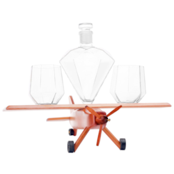 PLANE DIAMOND WHISKY SET 1+2 NA STOJAKU SAMOLOT