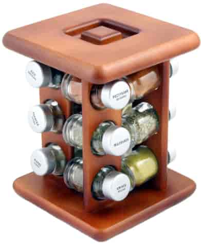 PÓŁKA NA PRZYPRAWY 12EL KWADRAT BRĄZ MAHOŃ