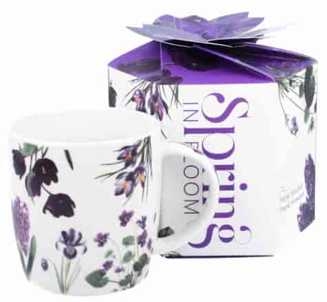 KWIATY FIOLETOWE KUBEK W PUDEŁKU 400ml