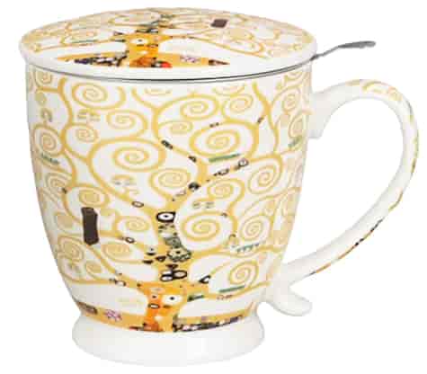 TREE OF LIFE ECRU KUBEK ZAPARZACZ NA STOPCE 500ml