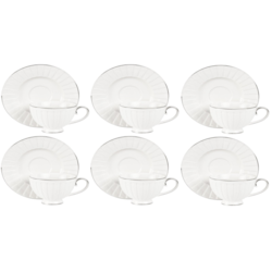 LIZBONA KOMPLET FILIŻANEK 6+6 230ml SILVER