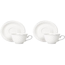 AMBER KOMPLET FILIŻANEK 2+2 280ml SILVER