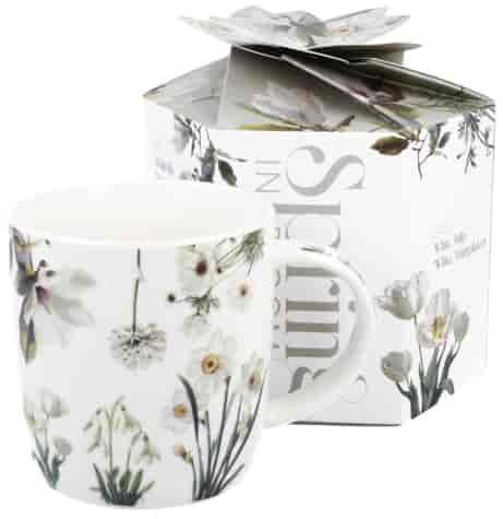 KWIATY BIAŁE KUBEK W PUDEŁKU 400ml