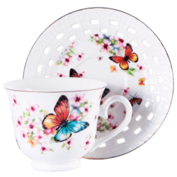 MARIPOSA FILIŻANKA ZE SPODKIEM 1+1 240ml BOX PCV