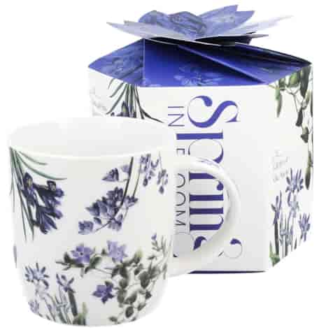 KWIATY NIEBIESKIE KUBEK W PUDEŁKU 400ml