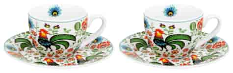 KOGUTY FOLK CR ESPRESSO KOMPLET FILIŻANE 2+2 90ml