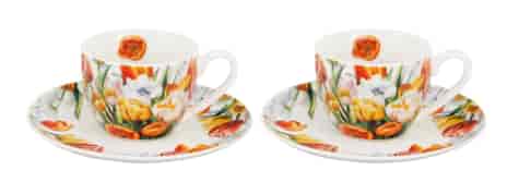 TULIPANY ESPRESSO KOMPLET FILIŻANEK 2+2 110ml