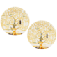 TREE OF LIFE ECRU TALERZ DESEROWY 19,2cm 2SZT