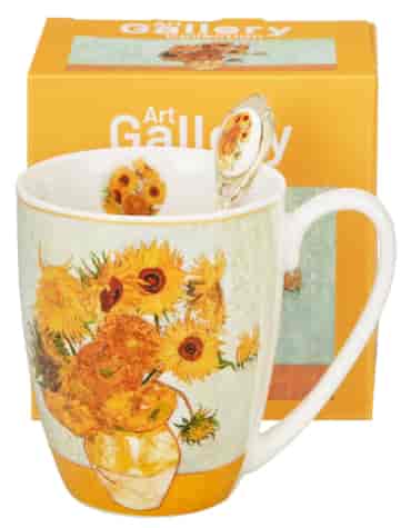 SUNFLOWERS KUBEK W PUDEŁKU 360ml + ŁYŻECZKA