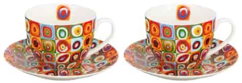 SQUARES WITH SIRCLES KOMPLET FILIŻANEK 2+2 270ml