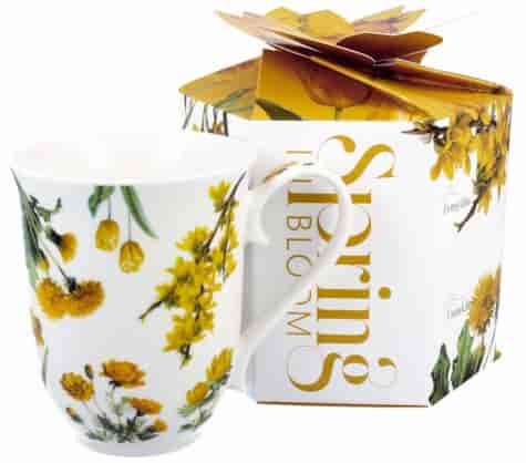 KWIATY ŻÓŁTE KUBEK VINTAGE W PUDEŁKU 460ml