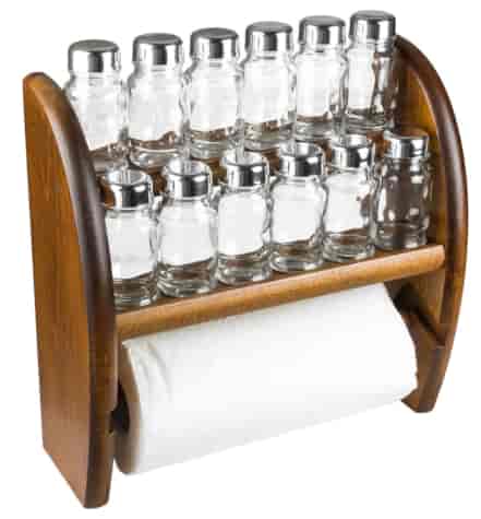 PÓŁKA NA PRZYPRAWY 12EL RĘCZNIK BRĄZ MAHOŃ